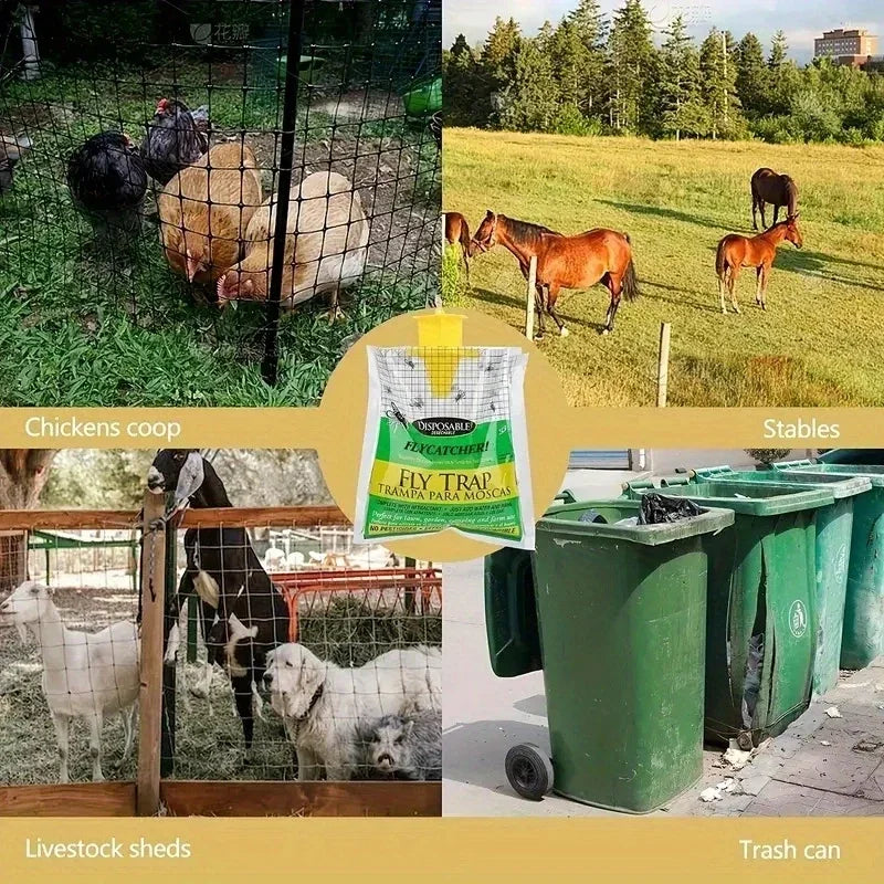 Outdoor Fly Catchers - Eco-Friendly Non-Toxic Hanging Insect Traps for Effective Pest Control (Available in 1/3/5 Pack)