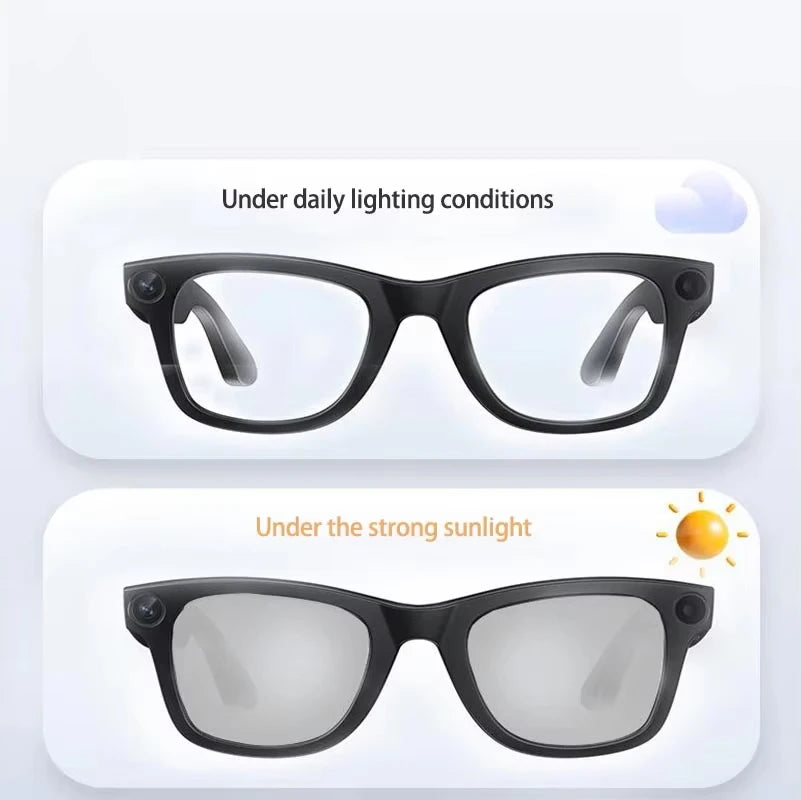 Revolutionary Smart AI Bluetooth Glasses with 800W Pixel Camera for HD Photos, Video, and Voice Calls - Waterproof and Feature-Rich!