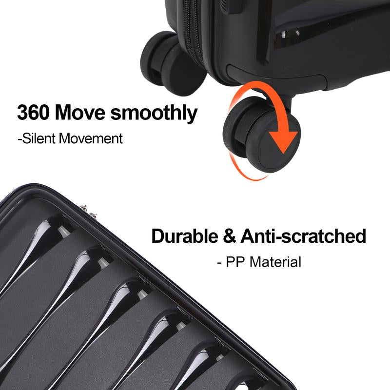 AAIVV 20-Inch Expandable Carry-On Hardside Suitcase with TSA Lock & Spinner Wheels - Perfect for Travel with Free Shoe Bag!