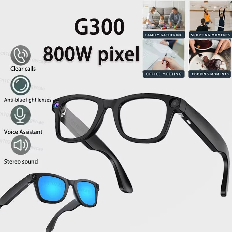 Revolutionary Smart AI Bluetooth Glasses with 800W Pixel Camera for HD Photos, Video, and Voice Calls - Waterproof and Feature-Rich!