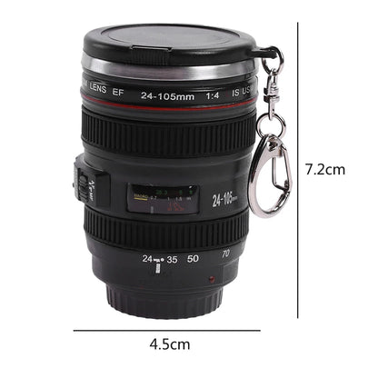 Stylish Stainless Steel Camera Lens Mug - Creative 400mL Coffee Cup in Black and White