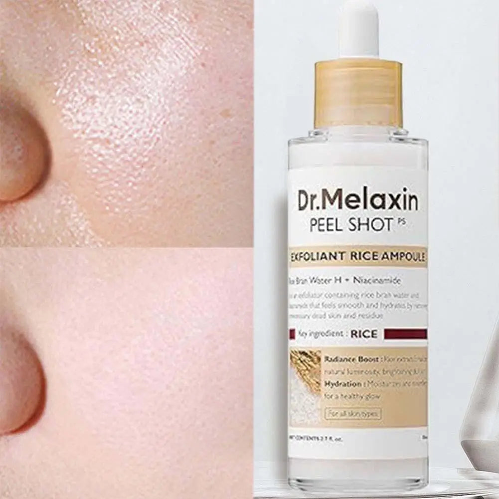 Dr. Melaxin Rice Exfoliating Serum - Hydrating Facial Moisturizer for Blackhead Removal and Pore Minimization in Korean Skin Care
