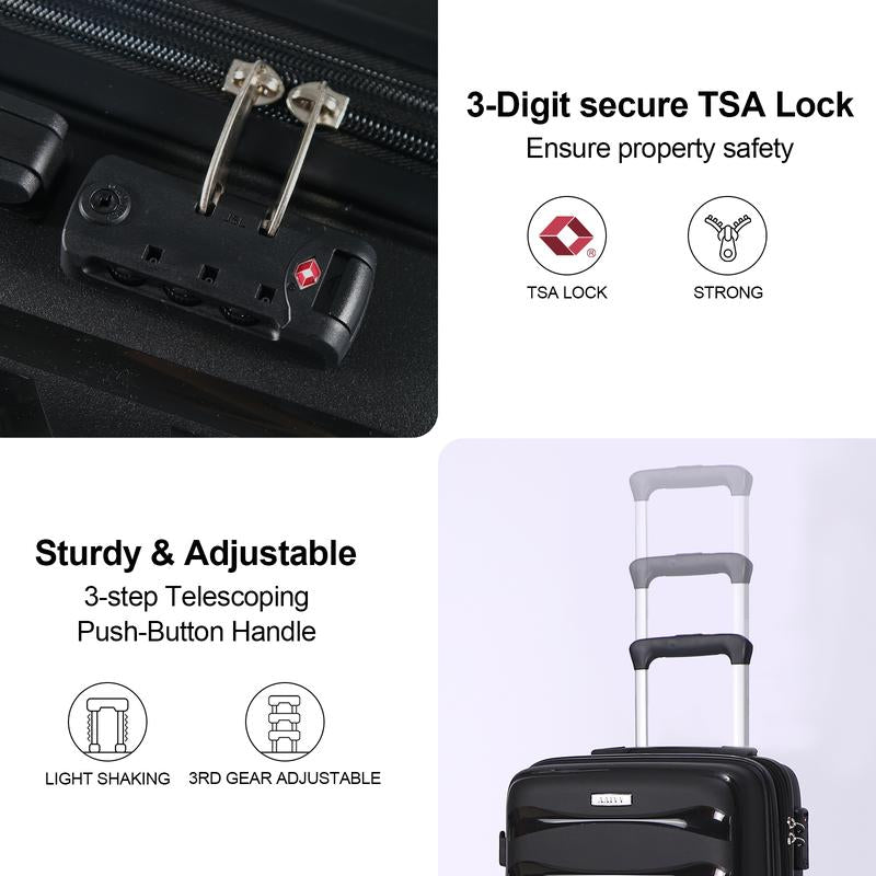 AAIVV 20-Inch Expandable Carry-On Hardside Suitcase with TSA Lock & Spinner Wheels - Perfect for Travel with Free Shoe Bag!