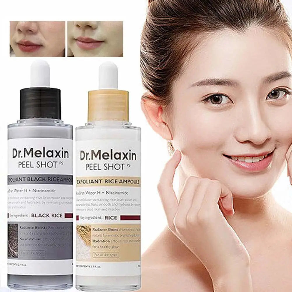 Dr. Melaxin Rice Exfoliating Serum - Hydrating Facial Moisturizer for Blackhead Removal and Pore Minimization in Korean Skin Care