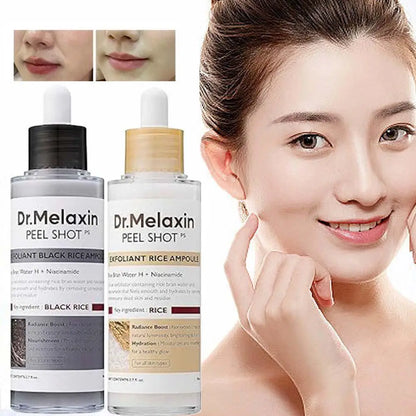 Dr. Melaxin Rice Exfoliating Serum - Hydrating Facial Moisturizer for Blackhead Removal and Pore Minimization in Korean Skin Care