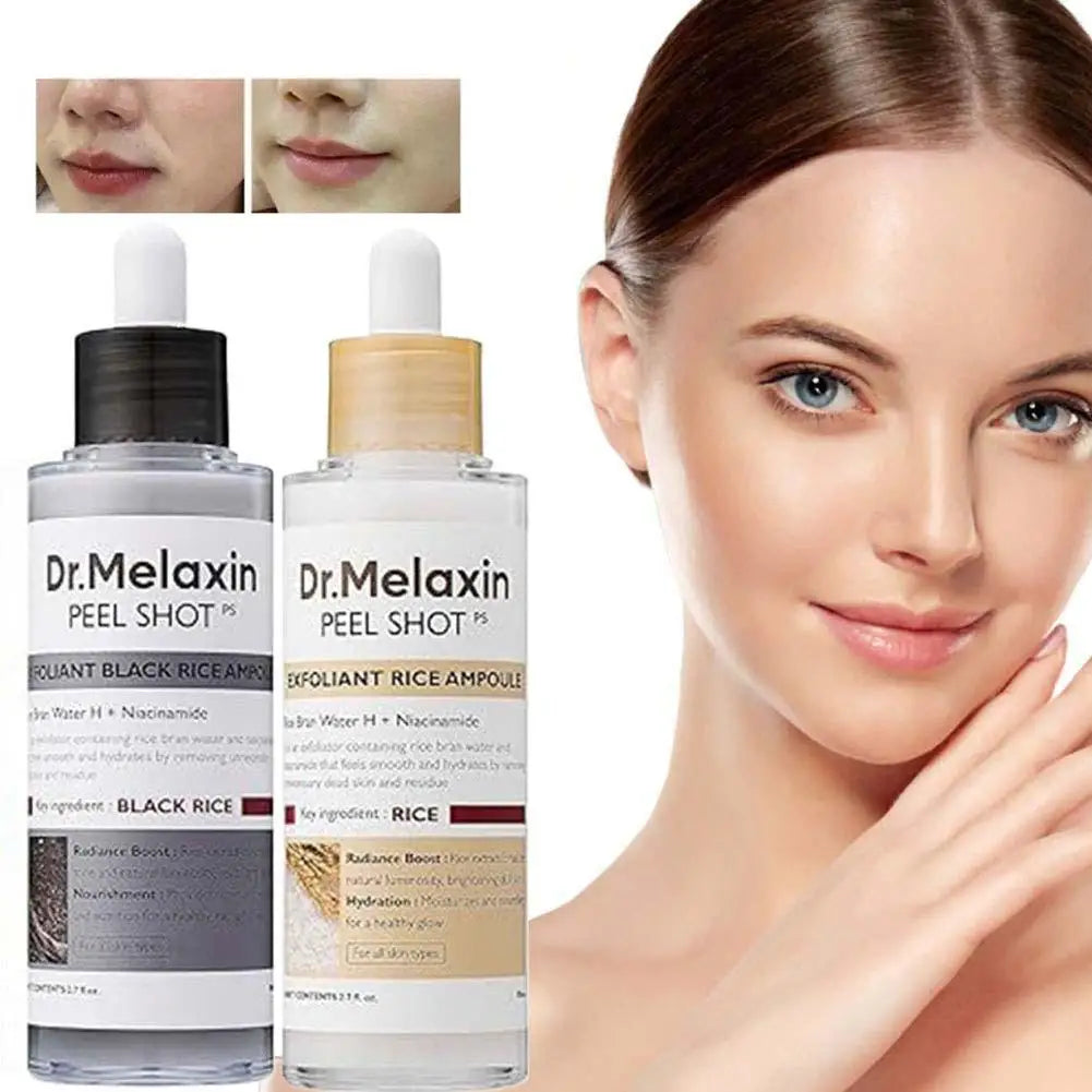 Dr. Melaxin Rice Exfoliating Serum - Hydrating Facial Moisturizer for Blackhead Removal and Pore Minimization in Korean Skin Care