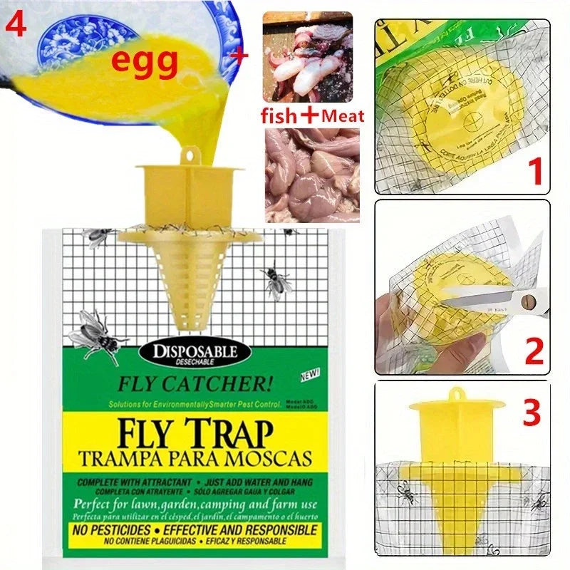 Outdoor Fly Catchers - Eco-Friendly Non-Toxic Hanging Insect Traps for Effective Pest Control (Available in 1/3/5 Pack)