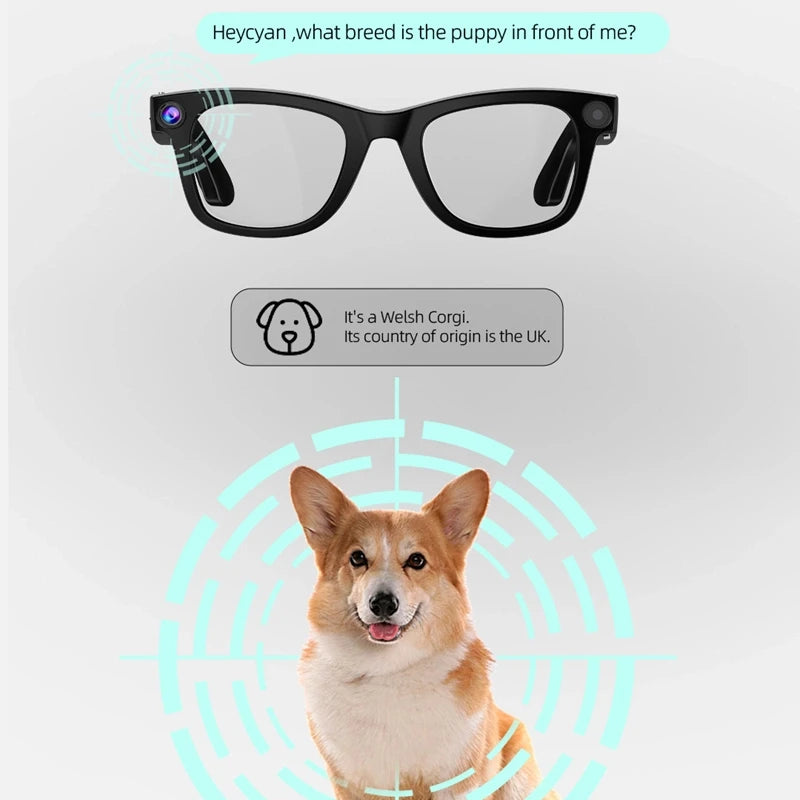 Revolutionary Smart AI Bluetooth Glasses with 800W Pixel Camera for HD Photos, Video, and Voice Calls - Waterproof and Feature-Rich!