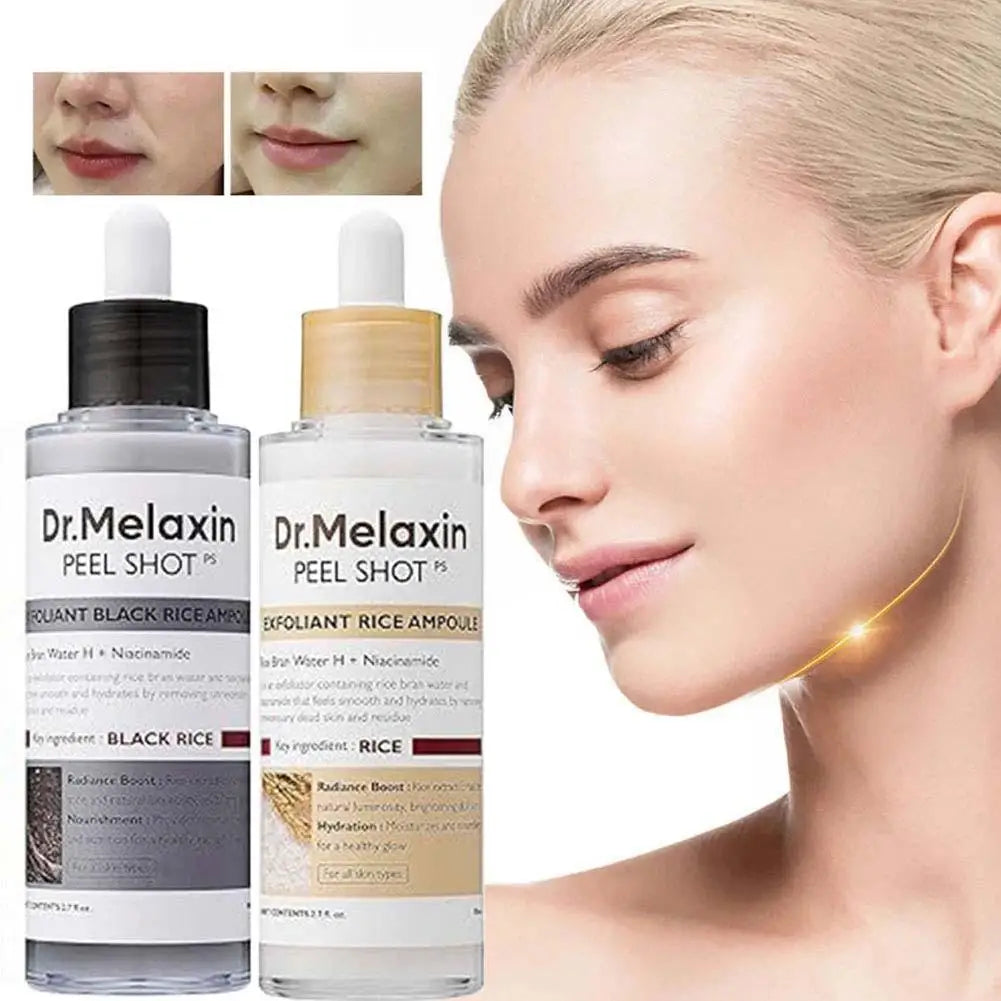 Dr. Melaxin Rice Exfoliating Serum - Hydrating Facial Moisturizer for Blackhead Removal and Pore Minimization in Korean Skin Care