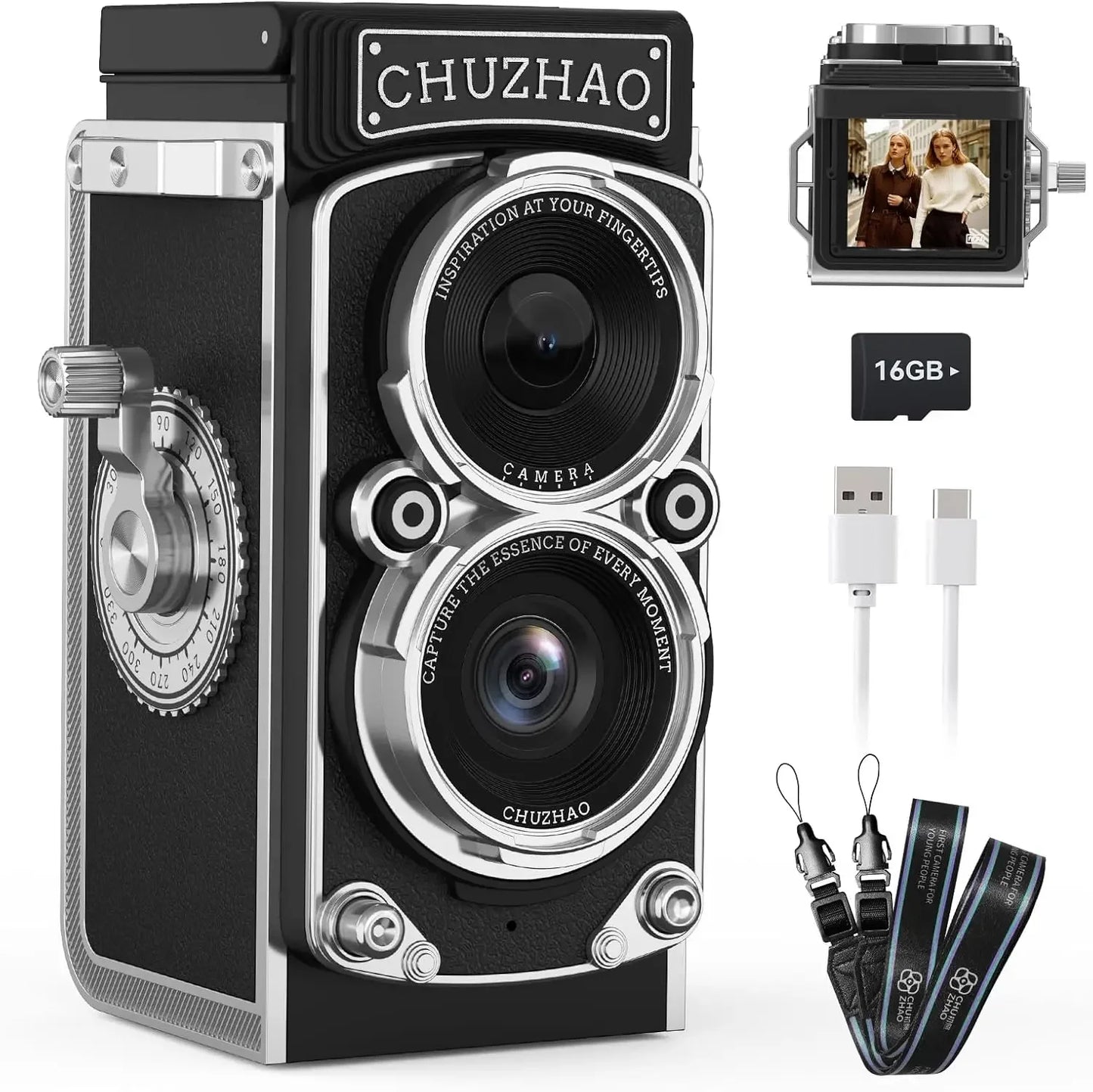 Capture Timeless Moments with the CHUZHAO Vintage Mini Digital Camera - 12MP Autofocus & 1080P FHD Video for Perfect Vlogging and Memorable Gifts