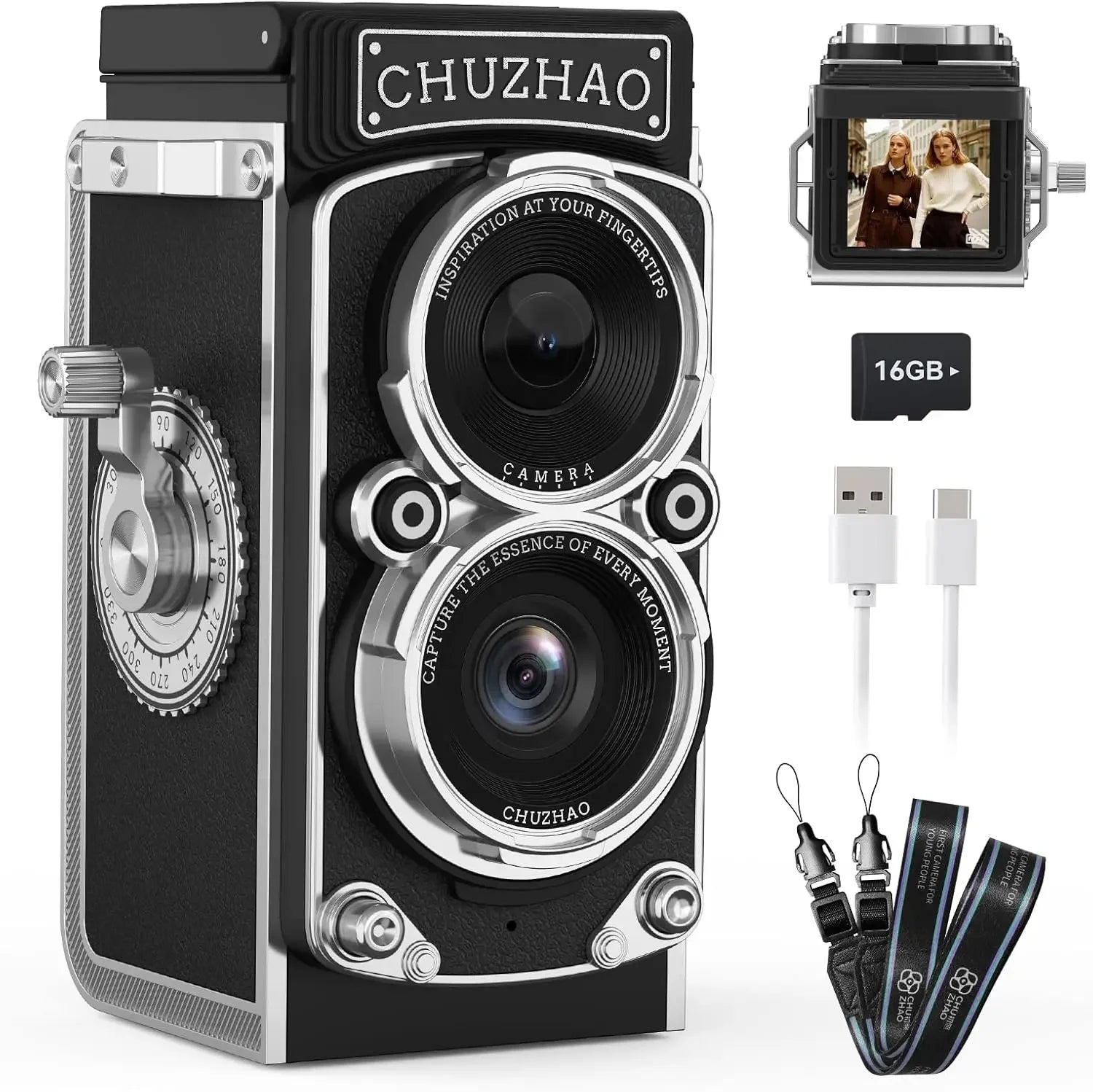 Capture Timeless Moments with the CHUZHAO Vintage Mini Digital Camera - 12MP Autofocus & 1080P FHD Video for Perfect Vlogging and Memorable Gifts