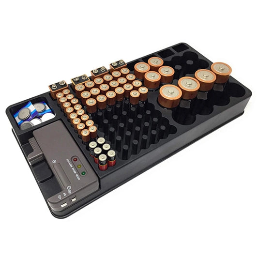 Ultimate Battery Storage Organizer with Built-in Tester - Keep Your Batteries Neat and Ready for Action!