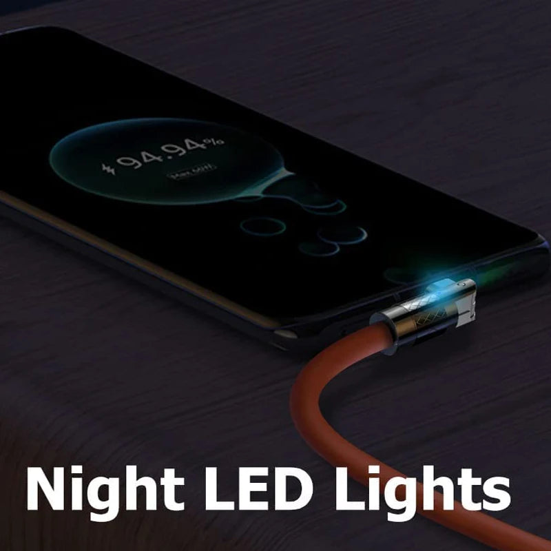 Revolutionary 120W USB Type C Cable with 180° Rotating Design for Fast Charging and Data Transfer - Compatible with Huawei, Samsung, Xiaomi & More!