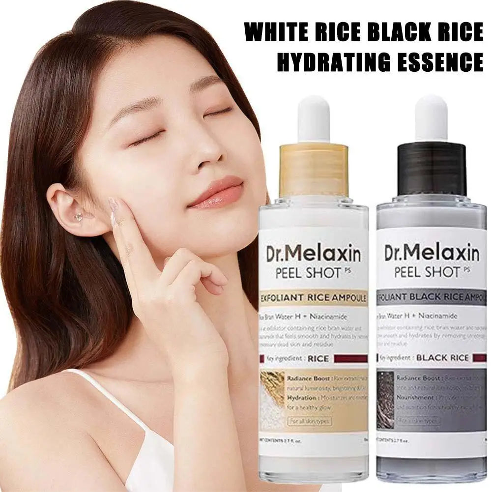 Dr. Melaxin Rice Exfoliating Serum - Hydrating Facial Moisturizer for Blackhead Removal and Pore Minimization in Korean Skin Care
