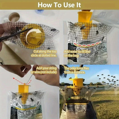 Outdoor Fly Catchers - Eco-Friendly Non-Toxic Hanging Insect Traps for Effective Pest Control (Available in 1/3/5 Pack)
