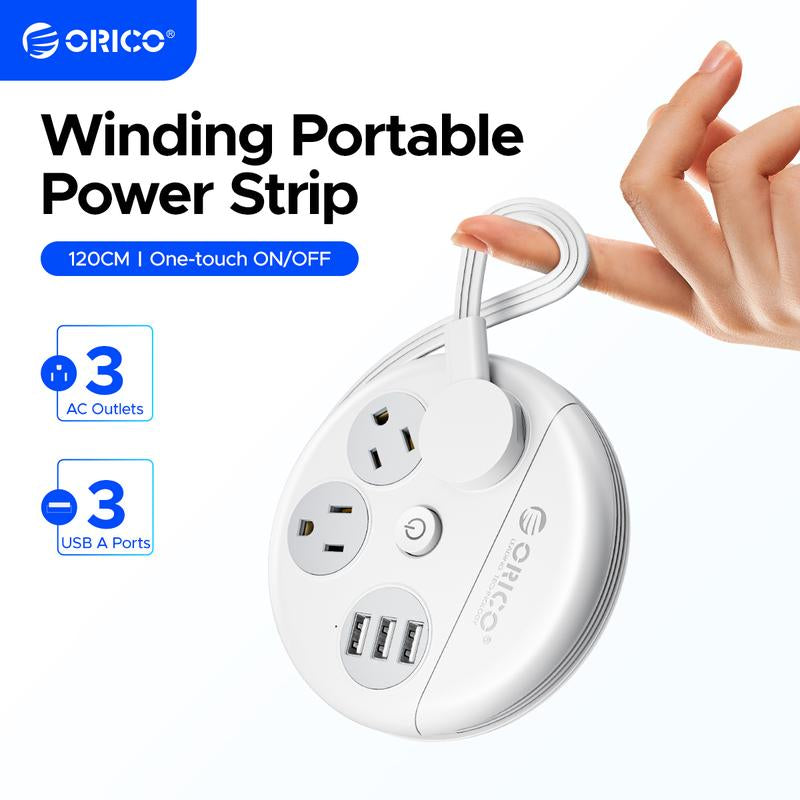 Ultimate ORICO Travel Power Strip: Your Go-To Travel Companion with 3 Outlets and 3 USB Ports, 4FT Cord for Seamless Charging on Vacations and Cruises