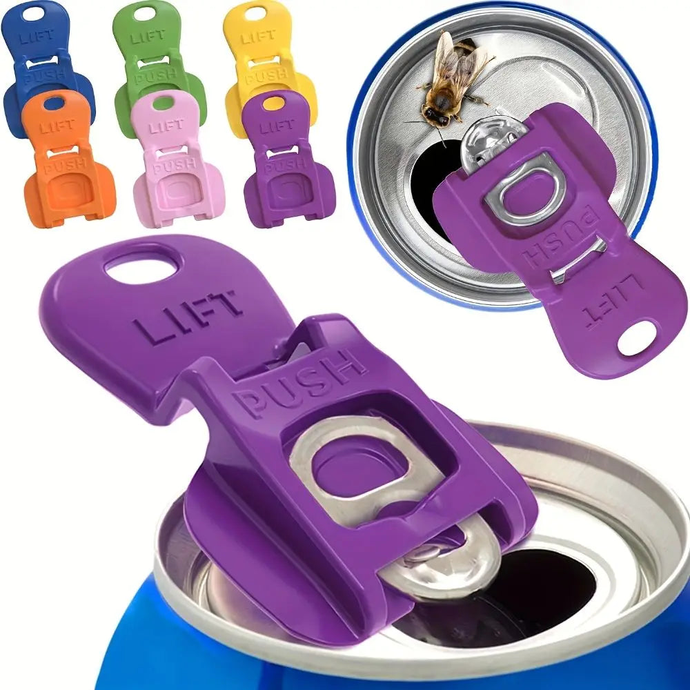 Vibrant Reusable Can Openers - Effortless Drink Protection for Camping and Everyday Use (1/6/12 Pack)