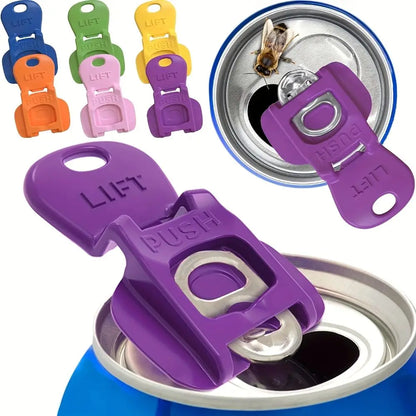 Vibrant Reusable Can Openers - Effortless Drink Protection for Camping and Everyday Use (1/6/12 Pack)