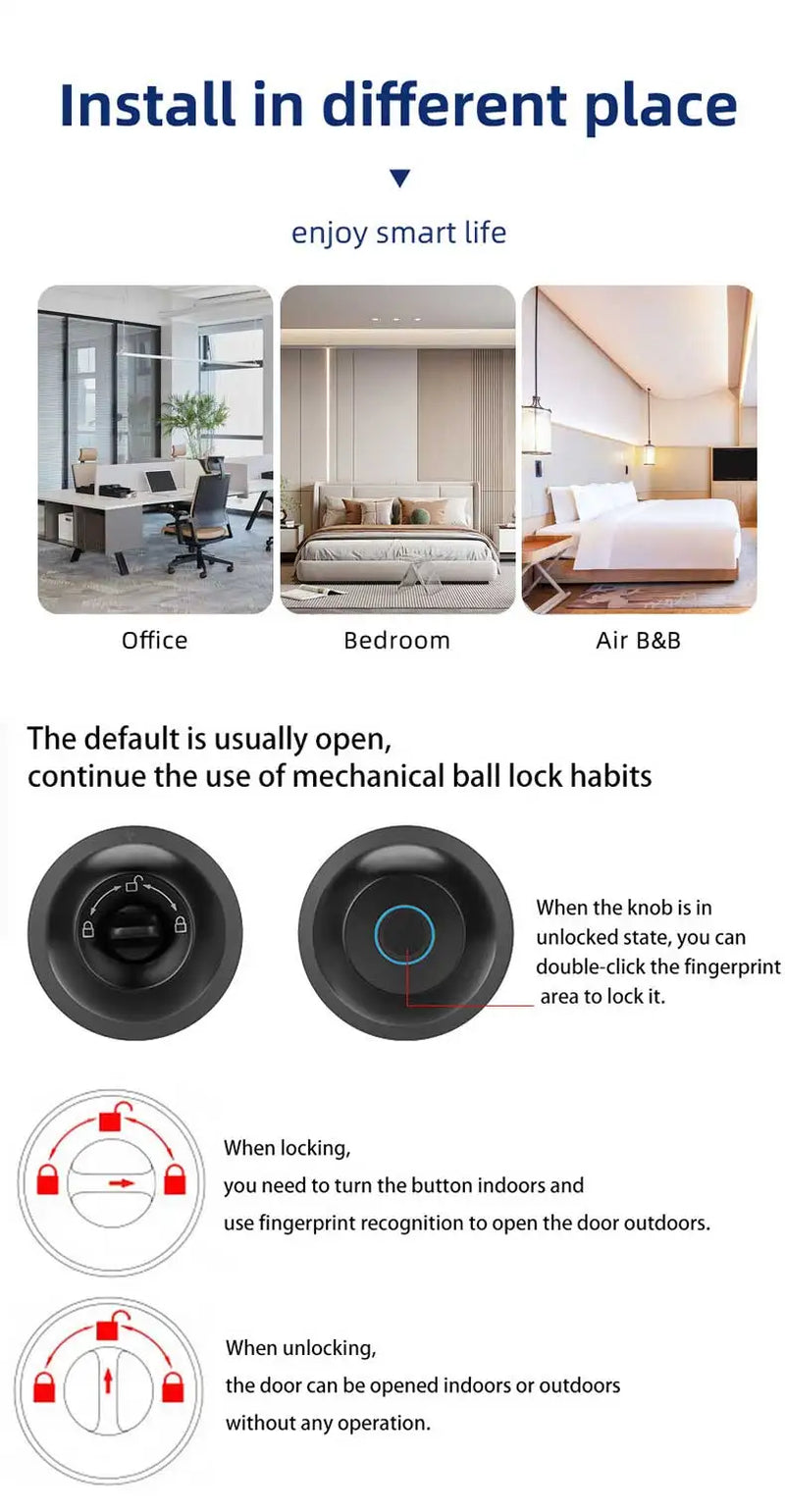 Revolutionize Your Home Security with the Tuya Biometric Fingerprint Smart Door Lock - Keyless Entry for Ultimate Convenience