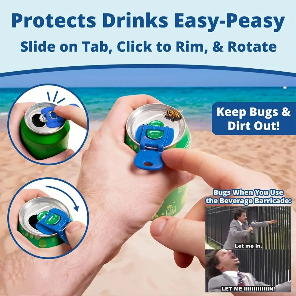 Vibrant Reusable Can Openers - Effortless Drink Protection for Camping and Everyday Use (1/6/12 Pack)