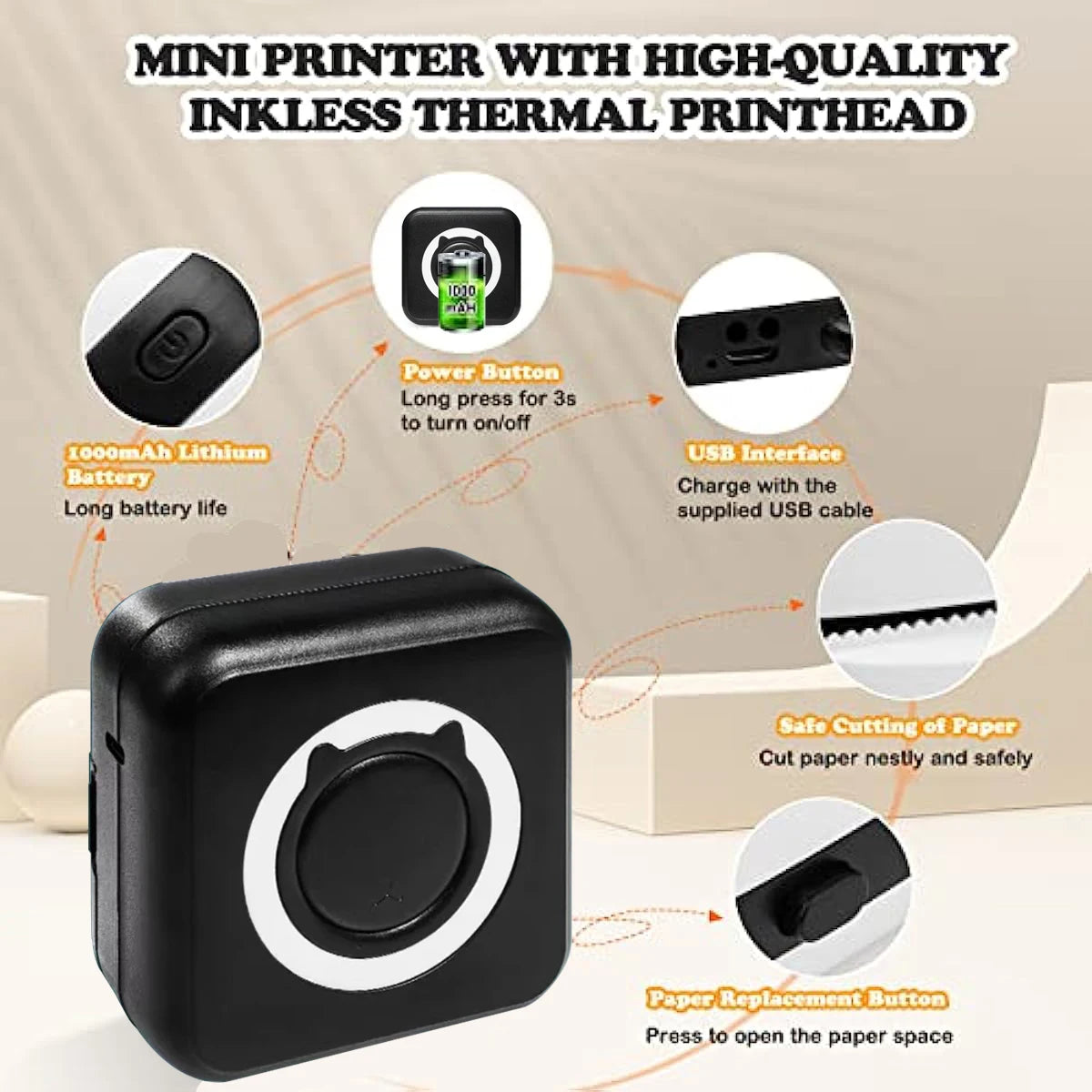 Introducing the MINI Print Portable Thermal Printer - Your Ultimate Pocket-Sized Wireless Printing Solution for Photos and Labels!
